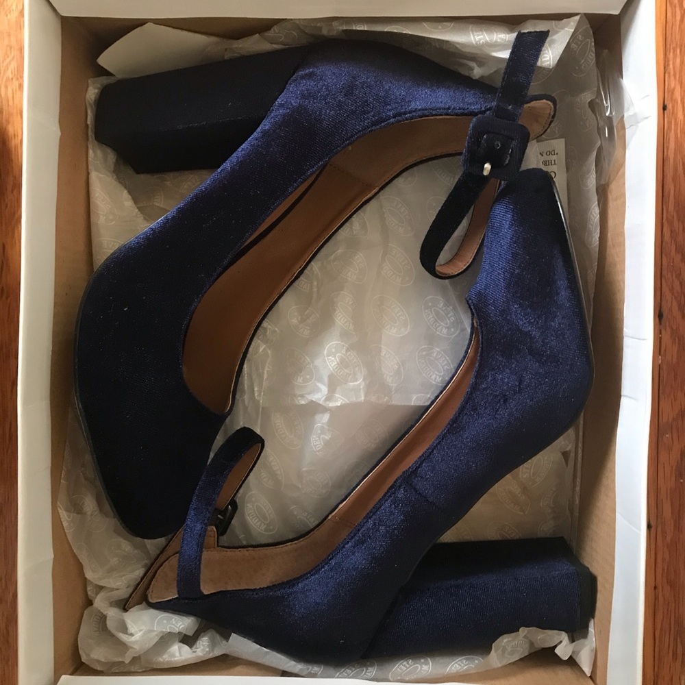 Blue Velvet Heels